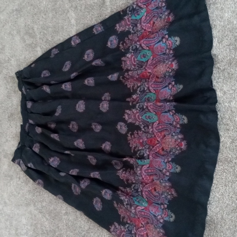 Vintage (L?) Talbots Folk Art paisley A line skirt made in Japan vintage